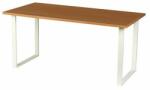 Viva Square irodai asztal, 140 x 80 x 75 cm, egyenes kivitel, fehér lábakkal, bükk