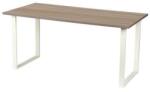 Viva Square irodai asztal, 120 x 80 x 75 cm, egyenes kivitel, fehér lábakkal, sonoma tölgy