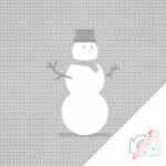  PontPöttyöző - Magányos hóember Méret: 50x50cm, Keretezés: Keret nélkül (csak a vászon), Szín: Fekete