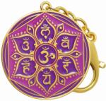  Breloc Forța Vieții și Mandala, amuletă feng shui de protecție împotriva ghinionului, Life Force metal solid auriu 11 cm