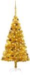 vidaXL Arany színű műkarácsonyfa LED fényekkel és gömb szettel 180 cm (3077519)