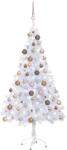 vidaXL Műkarácsonyfa LED fényekkel és gömb szettel 150 cm (3077579)