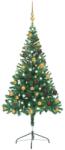 vidaXL Műkarácsonyfa LED fényekkel gömb szettel 150 cm (3077488)