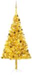 vidaXL Arany színű műkarácsonyfa LED fényekkel és gömb szettel 240 cm (3077521)