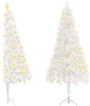 vidaXL Fehér sarok műkarácsonyfa LED fényekkel 240 cm (3077941)