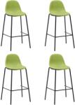 vidaXL Scaune de bar, 4 buc. , verde, material textil (281534)