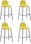 vidaXL Scaune de bar, 4 buc. , galben, material textil (281538)