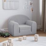 vidaXL Canapea pentru copii, gri deschis, pluș moale (341798) Canapea