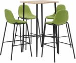 vidaXL Set de mobilier de bar, 5 piese, verde, material textil (3050066)