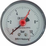  Hátsó csatlakozású nyomásmérő D63mm, 1/4", 0-10bar