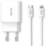 Epico Бързо Зарядно с USB-C Кабел за iPhone, EPICO Bundle 220v PD3.0 20W, Бял (9915101100106)