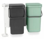 Brabantia Beépített szemetes kosár SORT & GO 2 x 12 l, szürke/zöld, Brabantia (BRAB214448)