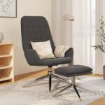 vidaXL Scaun de relaxare cu taburet, gri închis, microfibră (3097695)