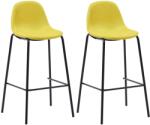 vidaXL Scaune de bar, 2 buc. , galben, material textil (281537)