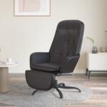 vidaXL Scaun de relaxare cu taburet, negru lucios, piele artificială (3097654)