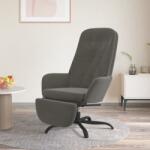 vidaXL Scaun de relaxare cu taburet, gri închis, catifea (3097642)