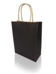  Papírtáska sodrott füles 18, 5x24cm 8cm talp S méret fekete (12923)