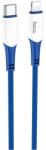  USB Type-C töltő- és adatkábel, Lightning, 100 cm, 20W, törésgátlóval, gyorstöltés, PD, cipőfűző minta, Hoco X70 Ferry, kék