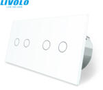 LIVOLO C2714WRW LIVOLO távirányítós dupla érintős redőnykapcsoló, 250V 5A, fehér kristályüveg (C72714WRW)