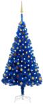vidaXL Kék műkarácsonyfa LED fényekkel és gömb szettel 180 cm (3077509)