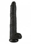 Pipedream Products King Cock Penis cu Testicule 35 cm - culoare Negru Dildo