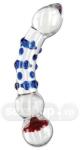 Icicles Dildo Curbat din Sticla cu Textura Nr 18 Dildo