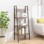 vidaXL Raft vertical cu 4 niveluri, maro închis și negru, 56x35x140 cm (336365) Biblioteca