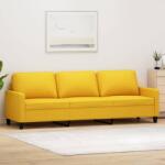 vidaXL Canapea cu 3 locuri, galben deschis, 210 cm, material textil (348722) Canapea
