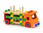 Eco Toys Masinuta cu blocuri din lemn, 58 elemente Ecotoys MB197 (EDIMB197) - babyneeds