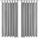 vidaXL Draperii micro-satin cu bride, 2 buc, 140 x 175 cm, gri (132213)