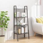 vidaXL Raft vertical cu 4 niveluri, negru, 56x35x140 cm (336366) Biblioteca