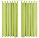 vidaXL Draperii micro-satin cu bride, 2 buc, 140 x 245 cm, verde (132224) - vidaxl