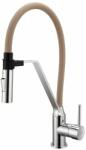 INVENA Baterie bucatarie cu pipa flexibila Invena Magnetic Sink bej - crom (BZ-30-L03-C)