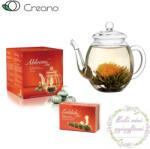 Creano virágzó tea szett kancsóval és 6 db virágzó fehér teával