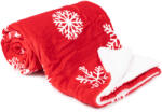 4-Home Pătură imitație de blăniță roșu cu fulgi, 150 x 130 cm Patura