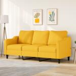 vidaXL Canapea cu 3 locuri, galben deschis, 180 cm, material textil (348958) Canapea