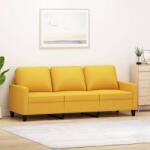 vidaXL Canapea cu 3 locuri, galben deschis, 180 cm, material textil (348714) Canapea