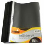 Umix Dosar A4 plastic sina si perforatii 50 buc/set Umix negru (UM30010431)
