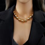 Elegance Gabriella nyaklánc arany fazonú különleges gömbökkel díszítve 46 cm hosszú (CSA1301)
