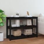 vidaXL Masă consolă, negru, 110x40x74 cm, lemn masiv de pin (821668)