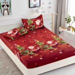 Jojo Home Husa de pat cu elastic Mos Craciun rosie 180x200cm D041 (D041)