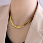Elegance Glenda kígyó mintás nemesacél nyaklánc arany fazonban 7 mm széles 45 cm hosszú (CSA1304)