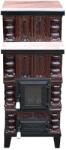 eSemineu Brown terracotta stove with marble 7kW