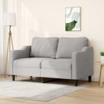 vidaXL Canapea cu 2 locuri, gri deschis, 140 cm, material textil (348945) Canapea