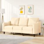 vidaXL Canapea cu 3 locuri, crem, 180 cm, material textil (348955) Canapea