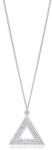 Luna Collection Lantisor si colier din argint 925 si zircon in forma de triunghi geometric lucrate manuat, Saculet Cadou