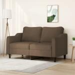 vidaXL Canapea cu 2 locuri, maro, 140 cm, material textil (348948) Canapea