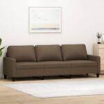 vidaXL Canapea cu 3 locuri, maro, 210 cm, material textil (348720) Canapea