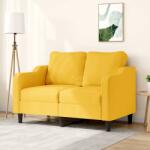 vidaXL Canapea cu 2 locuri, galben deschis, 120 cm, material textil (348942) Canapea