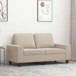 vidaXL Canapea cu 2 locuri, crem, 120 cm, țesătură microfibră (348979) Canapea
